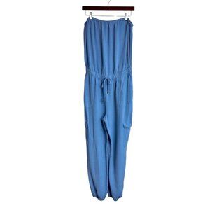 Miss Posh Blue Women's Jumpsuit XL Sleeveless Drawstring Waist Pockets Cargo